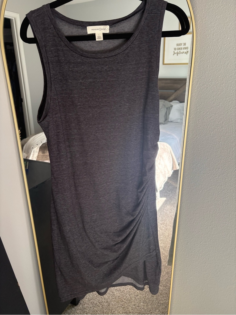 Treasure & Bond Charcoal Gray Sleeveless Tank Dress